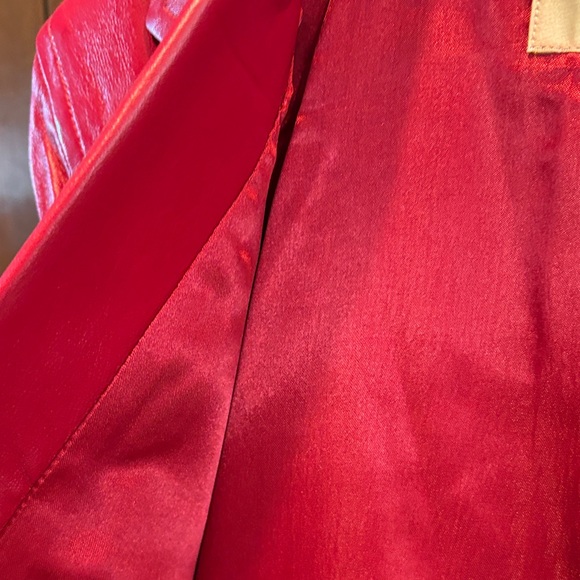 Margaret Godfrey Women's Vibrant Red Leather Blazer! - Picture 6 of 6